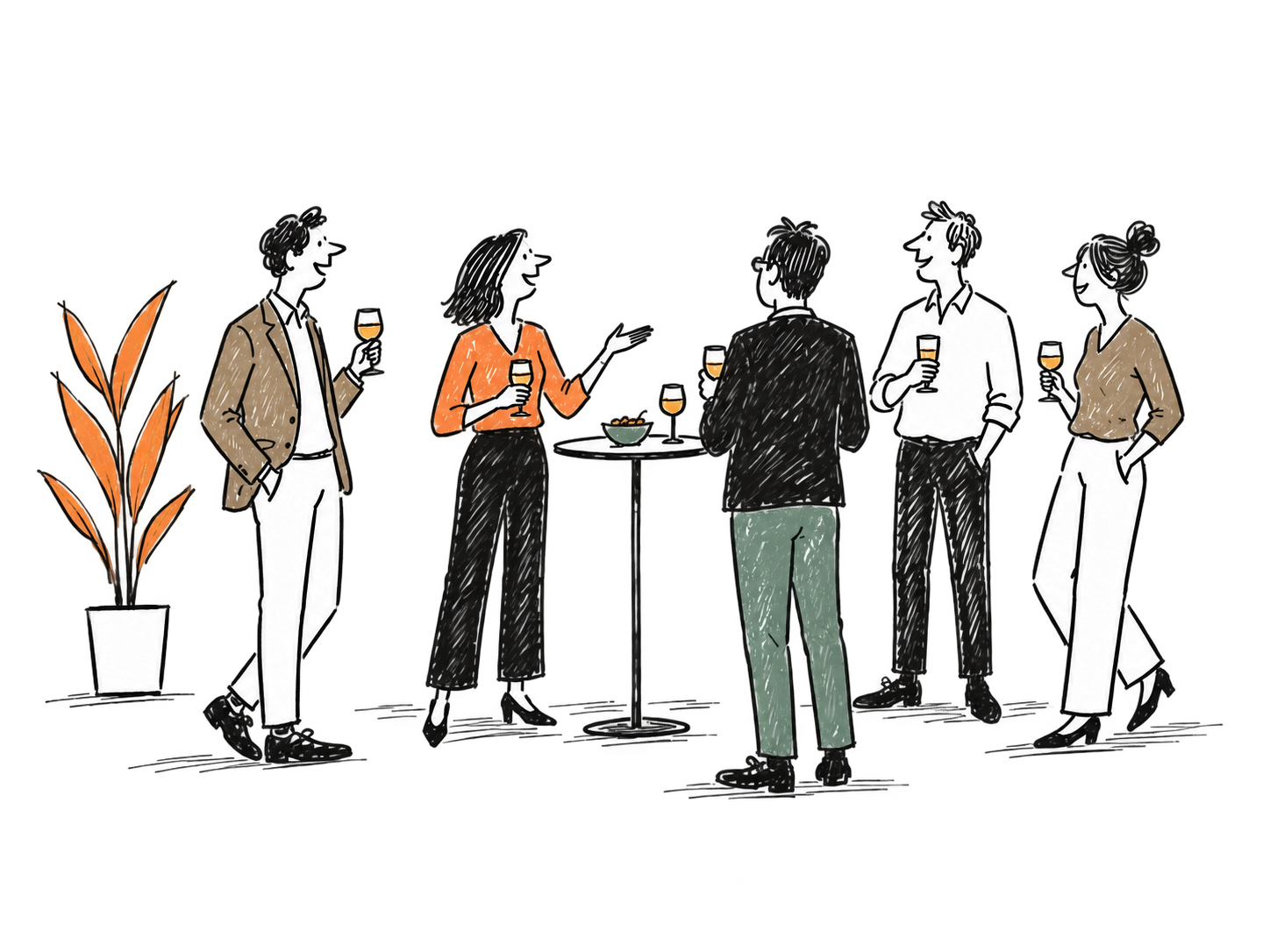 Membres du Networking Faction lors d'un apéritif de réseautage